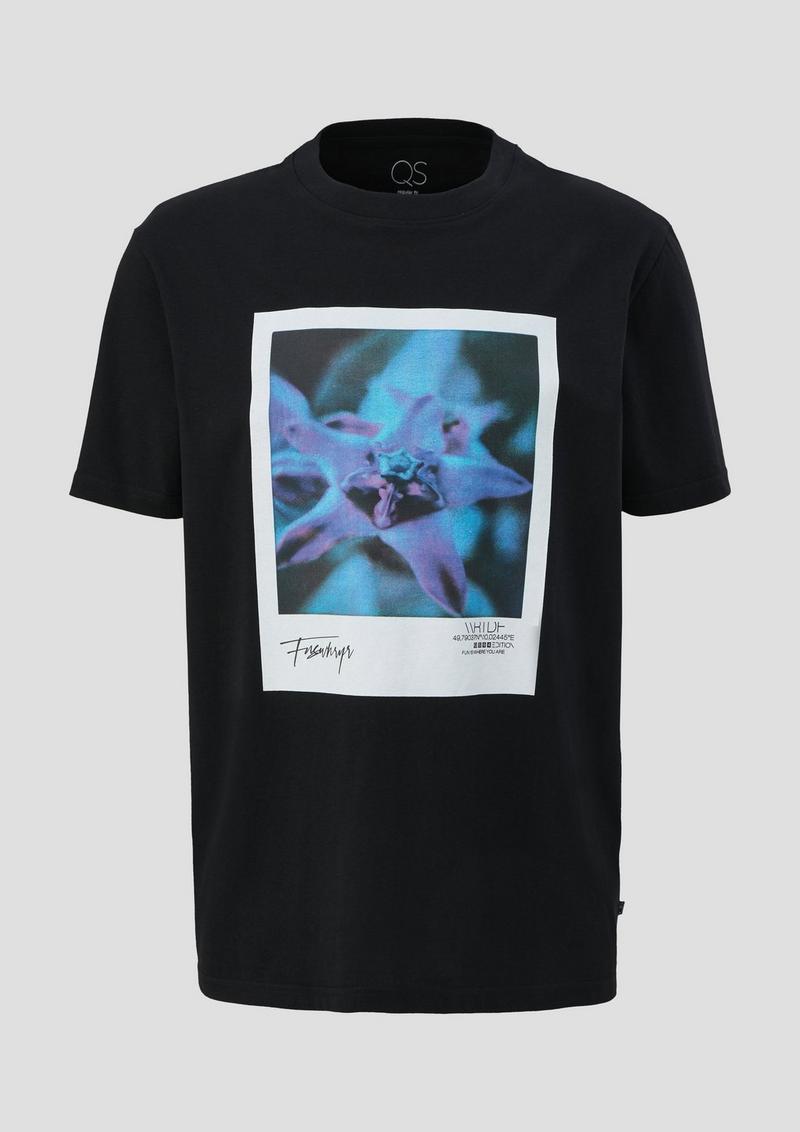 s.Oliver T-Shirt mit Frontprint - schwarz