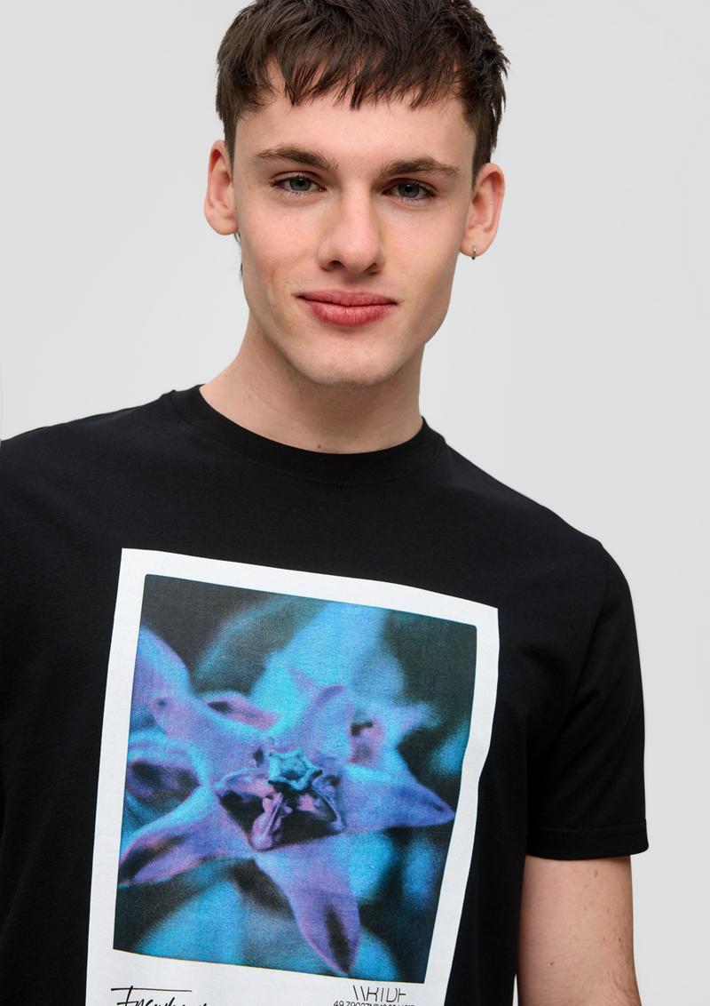 s.Oliver T-Shirt mit Frontprint - schwarz