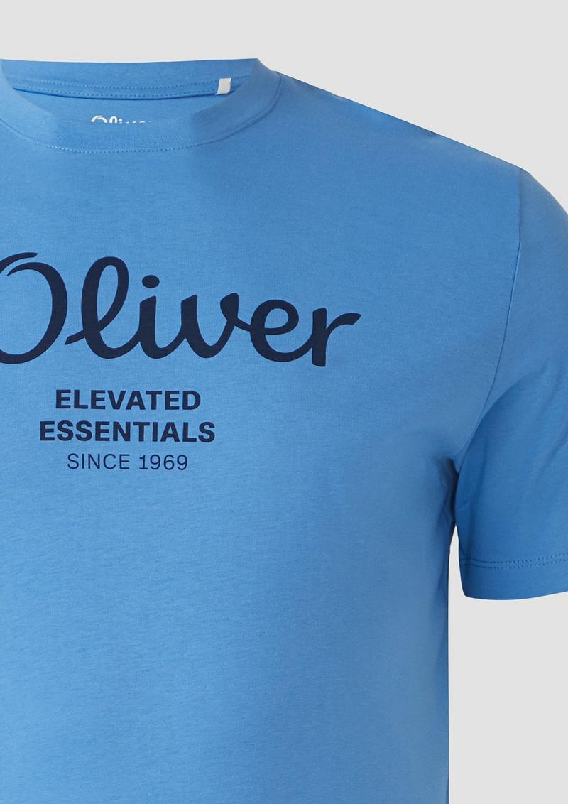 s.Oliver T-Shirt mit Logo-Print - royalblau