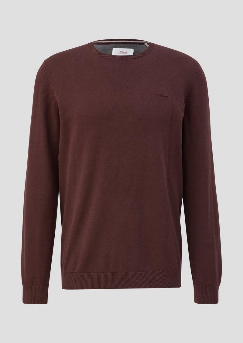 s.Oliver Strickpullover mit Logo - bordeaux