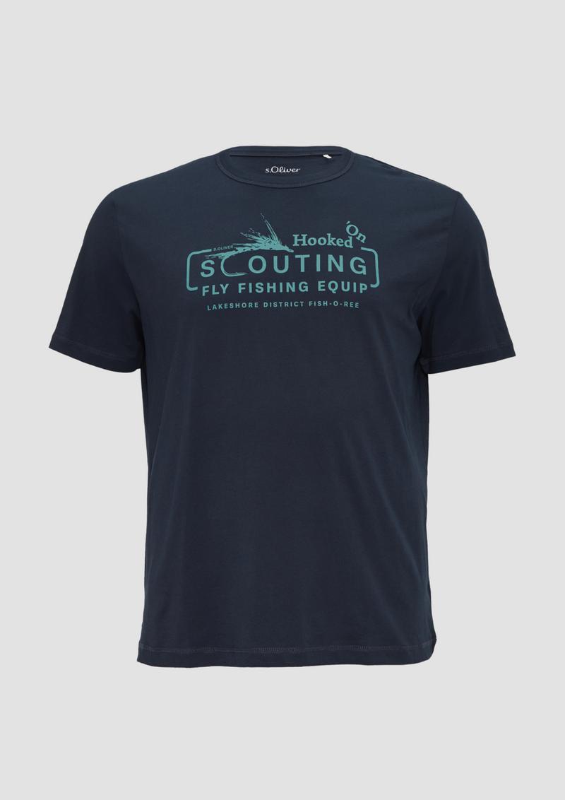 s.Oliver Baumwollshirt mit Frontprint - navy