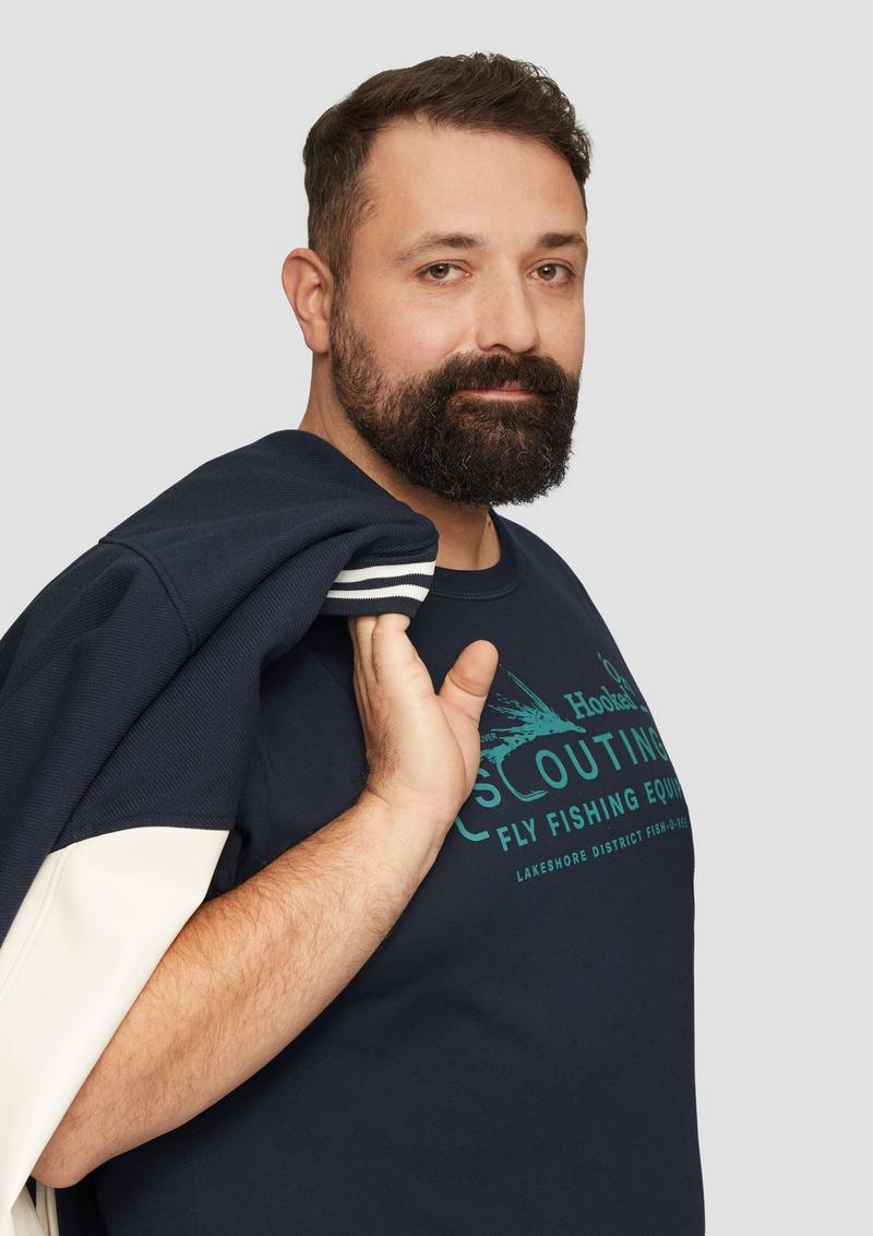 s.Oliver Baumwollshirt mit Frontprint - navy