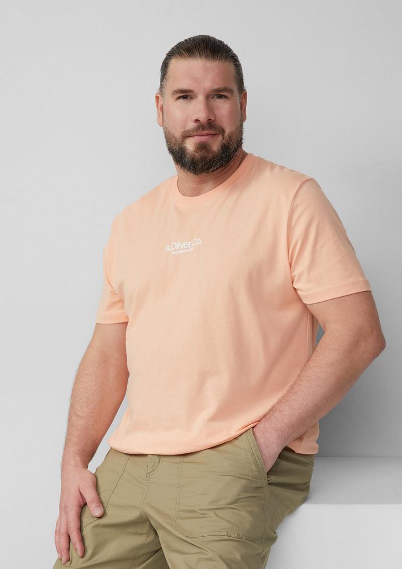 s.Oliver T-Shirt aus Baumwolle mit Logo-Print - papaya