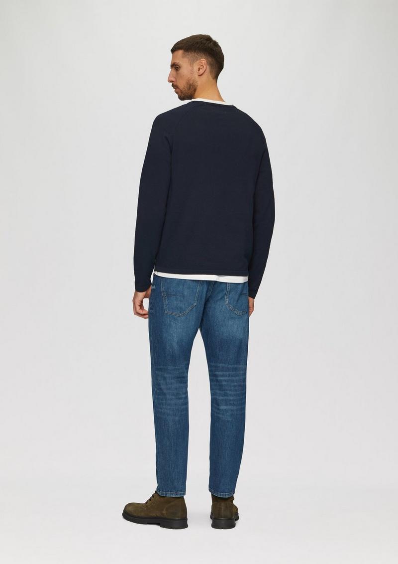 s.Oliver Feinstrickpullover mit Raglanärmeln - navy