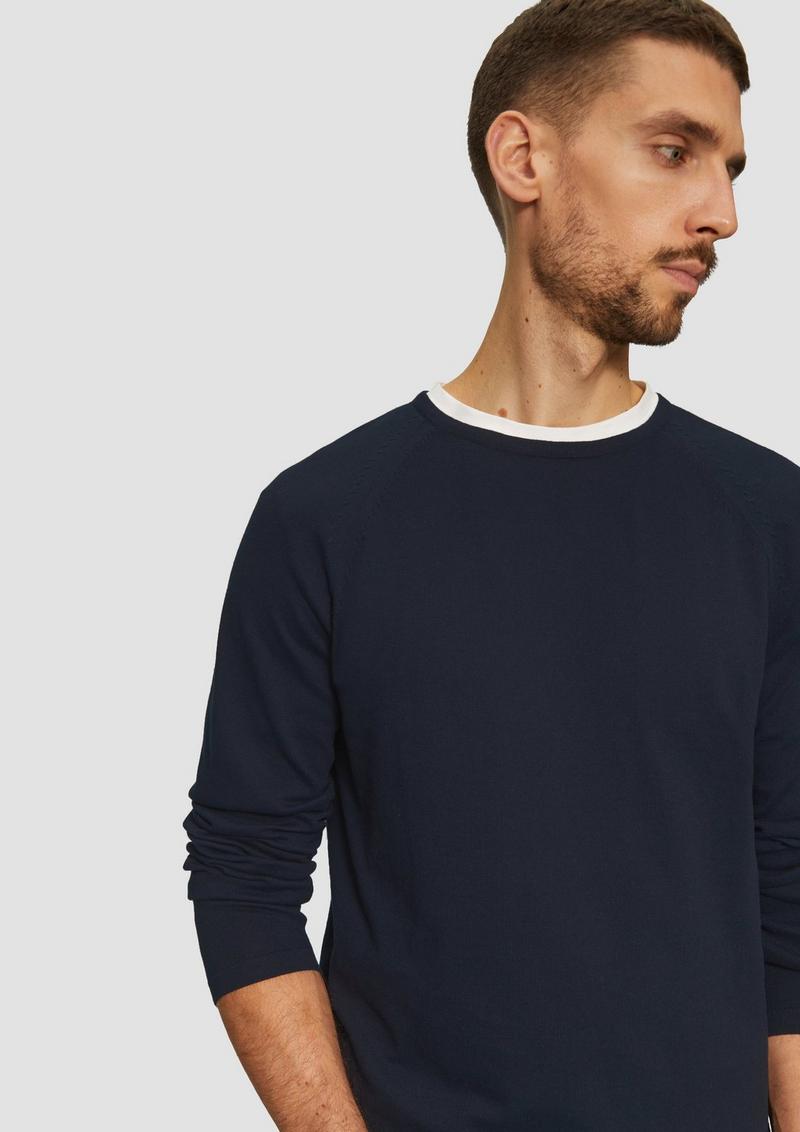 s.Oliver Feinstrickpullover mit Raglanärmeln - navy
