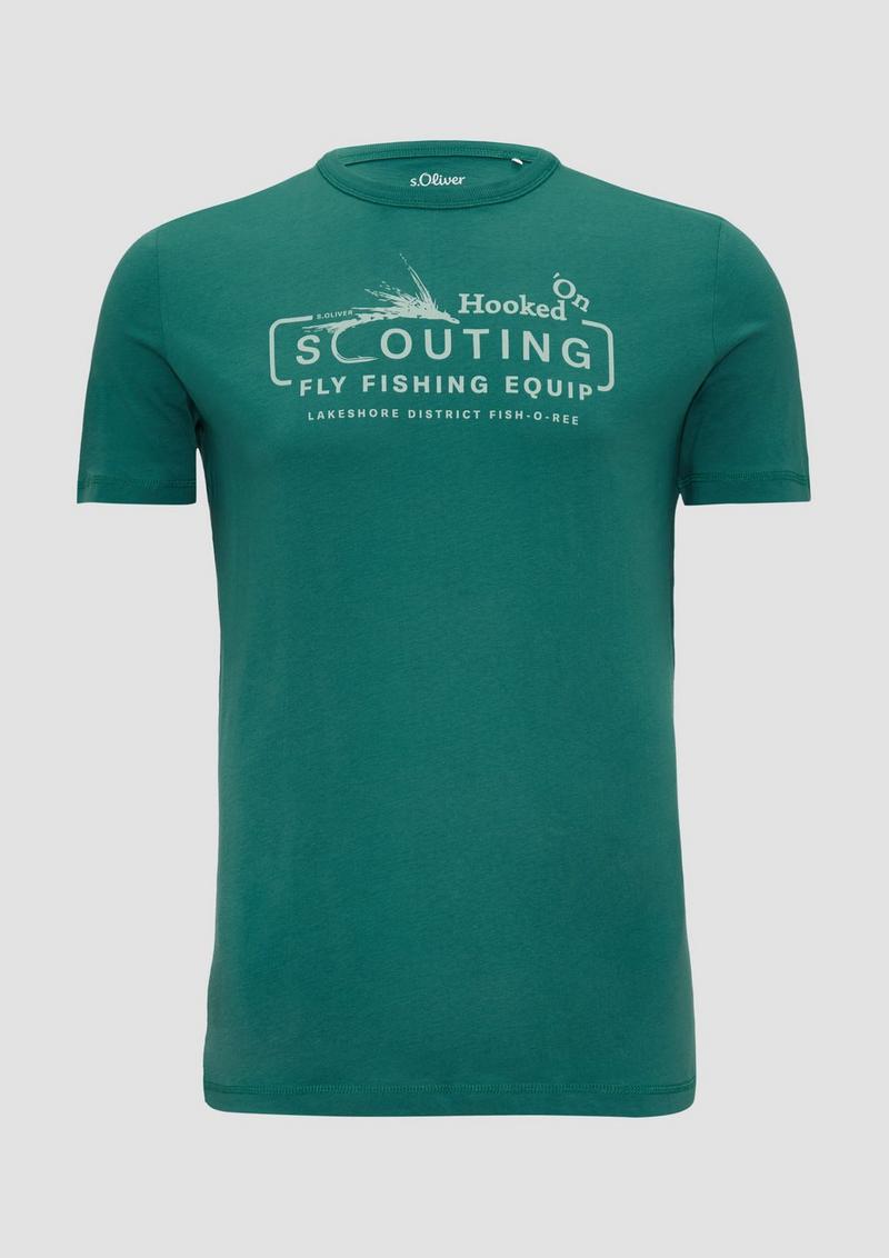 s.Oliver Baumwollshirt mit Frontprint - petrol