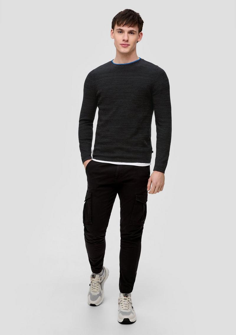 s.Oliver Strickpullover aus reiner Baumwolle - schwarz