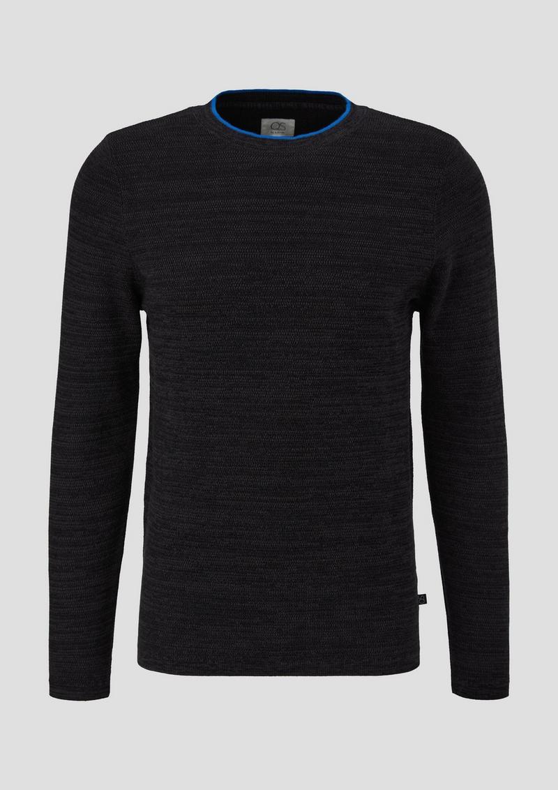 s.Oliver Strickpullover aus reiner Baumwolle - schwarz