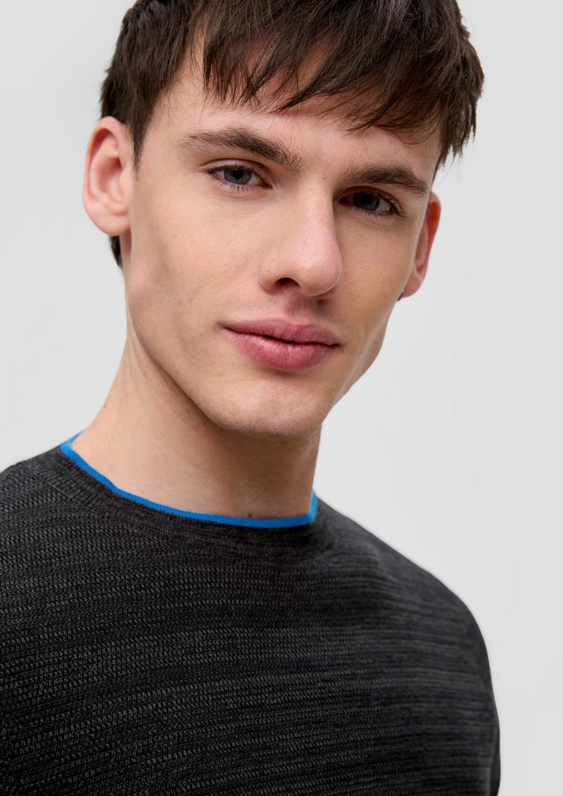 s.Oliver Strickpullover aus reiner Baumwolle - schwarz