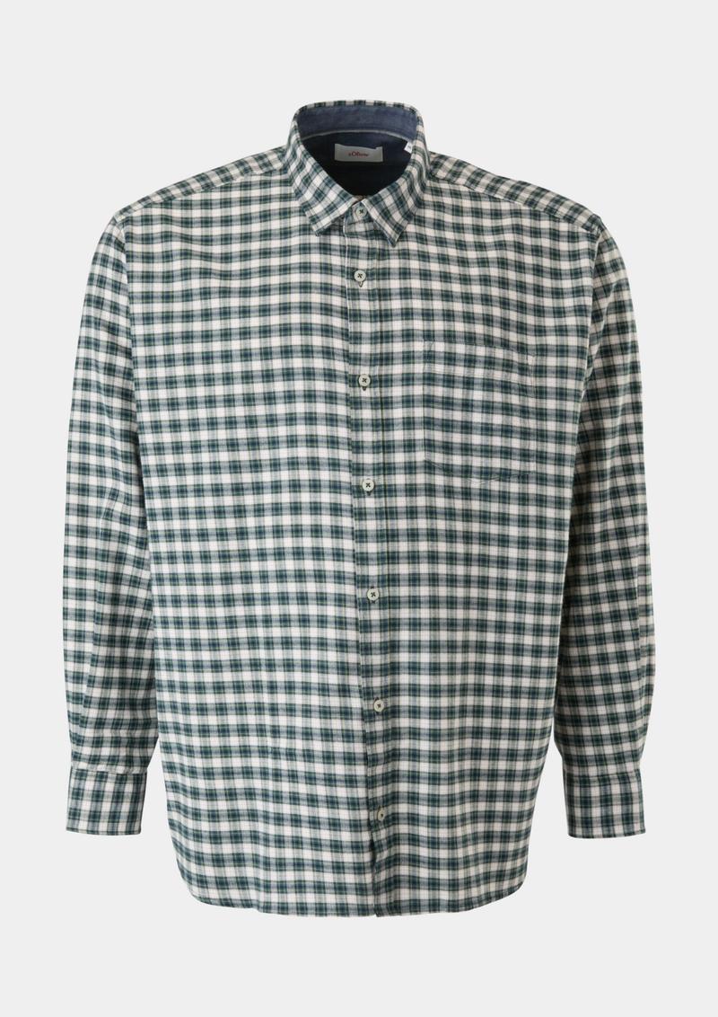 s.Oliver Regular: Hemd aus Twill - tannengrün