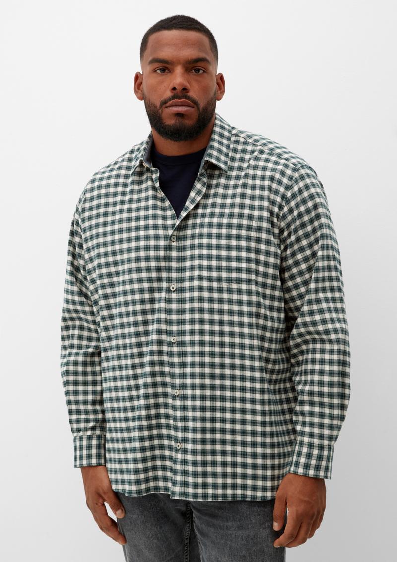 s.Oliver Regular: Hemd aus Twill - tannengrün