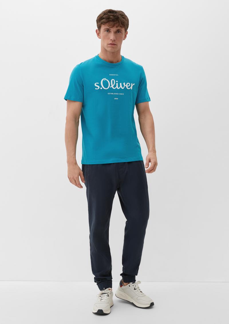 s.Oliver T-Shirt mit Logoprint - türkisblau