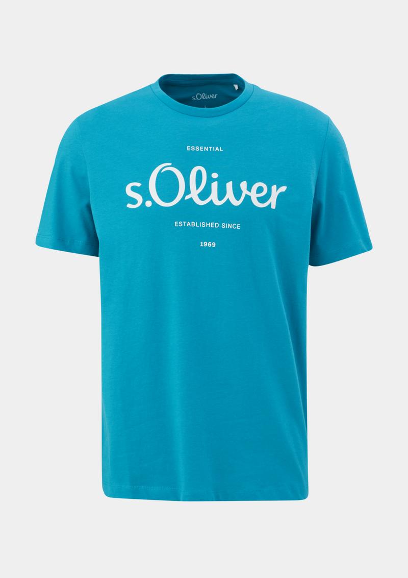 s.Oliver T-Shirt mit Logoprint - türkisblau