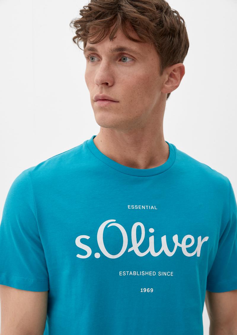 s.Oliver T-Shirt mit Logoprint - türkisblau