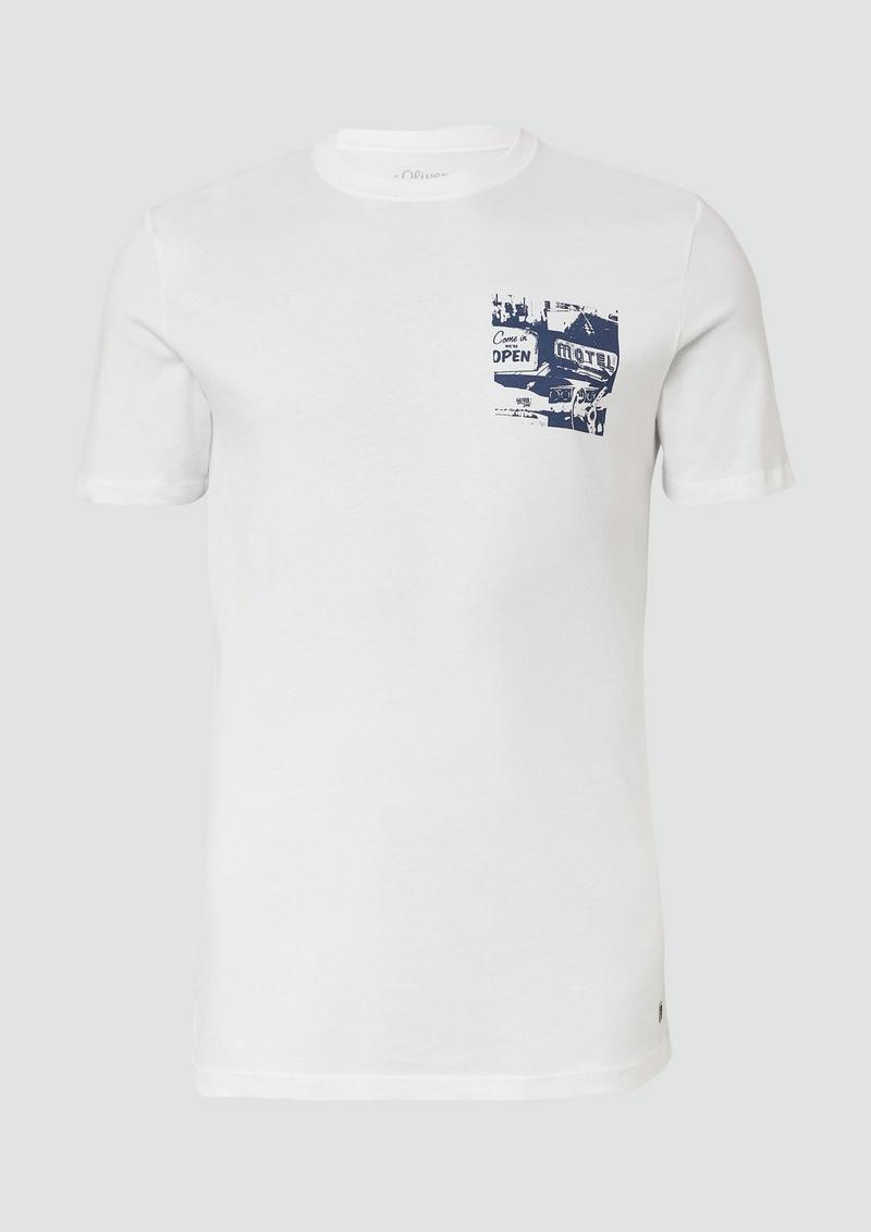 s.Oliver T-Shirt mit Artwork - weiß