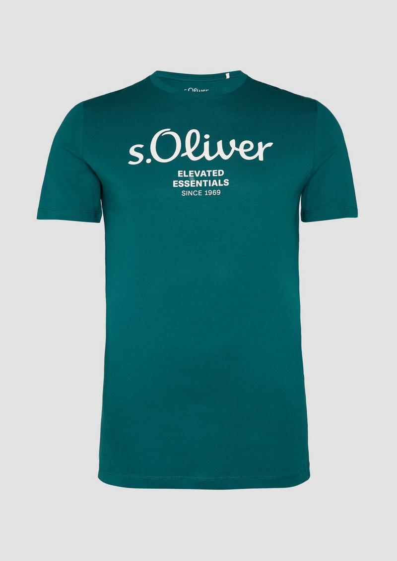 s.Oliver T-Shirt mit Logo-Print - petrol