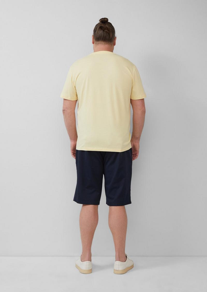 s.Oliver Baumwoll-T-Shirt mit Logo-Print - hellgelb