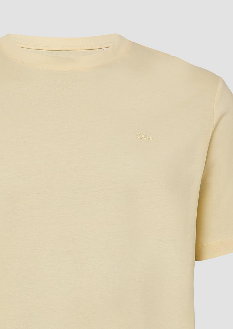 s.Oliver Baumwoll-T-Shirt mit Logo-Print - hellgelb