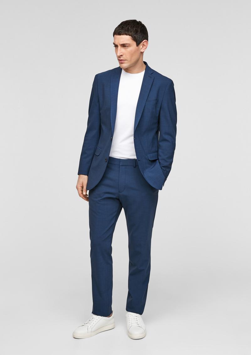 s.Oliver Slim Fit: Sakko mit Hyperstretch - ozeanblau
