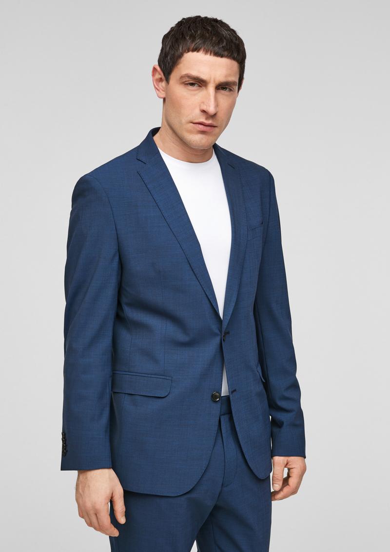 s.Oliver Slim Fit: Sakko mit Hyperstretch - ozeanblau