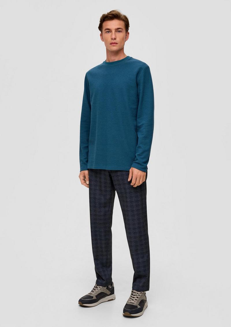 s.Oliver Slim: Hose mit Alloverprint - navy