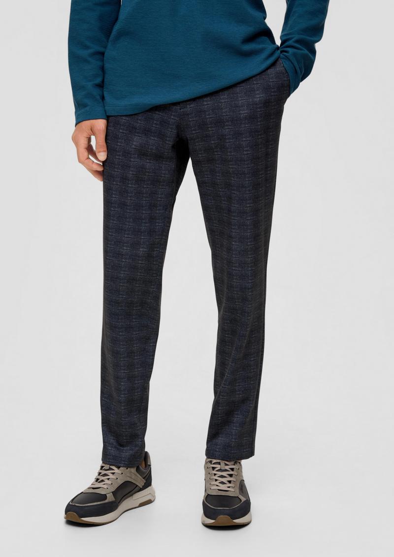 s.Oliver Slim: Hose mit Alloverprint - navy