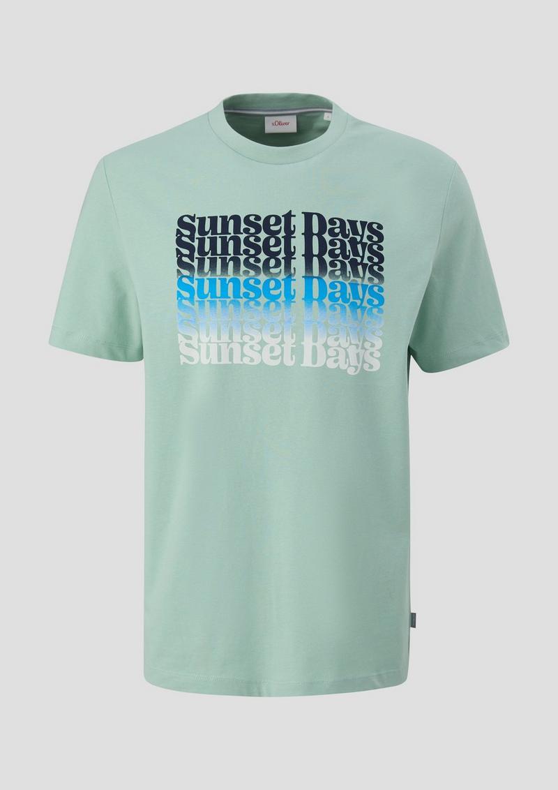 s.Oliver T-Shirt mit Frontprint - ozeangrün