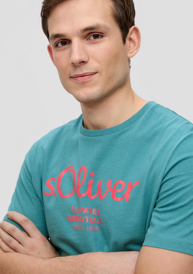 s.Oliver T-Shirt mit Logo-Print - türkis