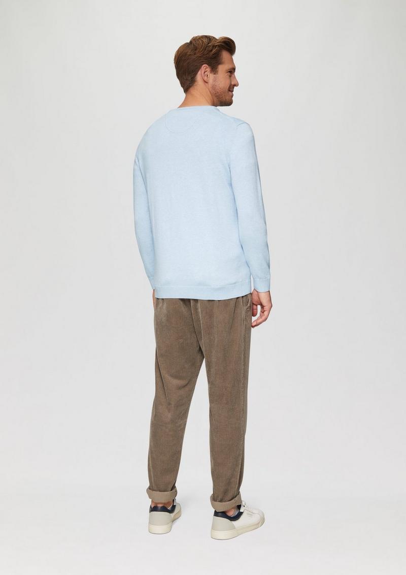 s.Oliver Strickpullover mit Logo-Stickerei - hellblau