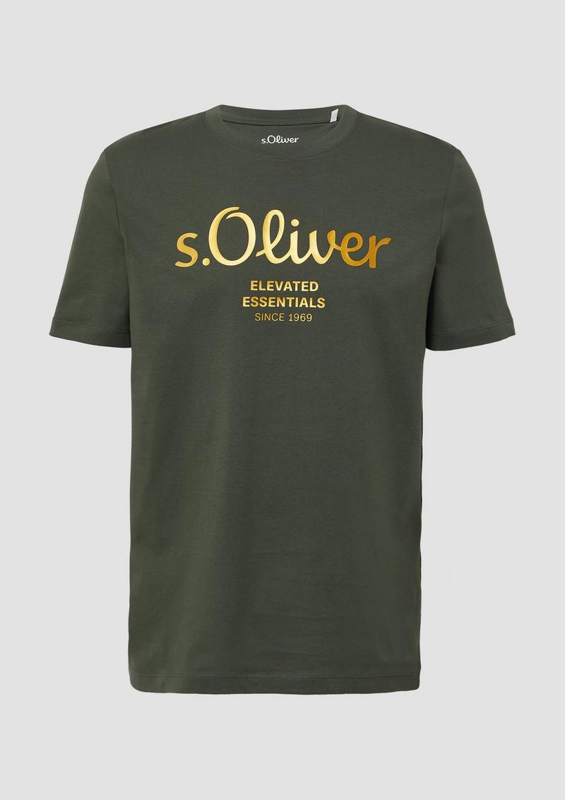 s.Oliver T-Shirt mit Logo-Print - olivgrün