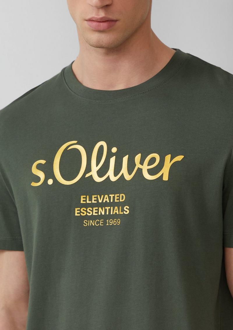 s.Oliver T-Shirt mit Logo-Print - olivgrün