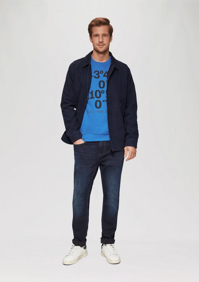 s.Oliver Sweatshirt mit Flock-Print - royalblau
