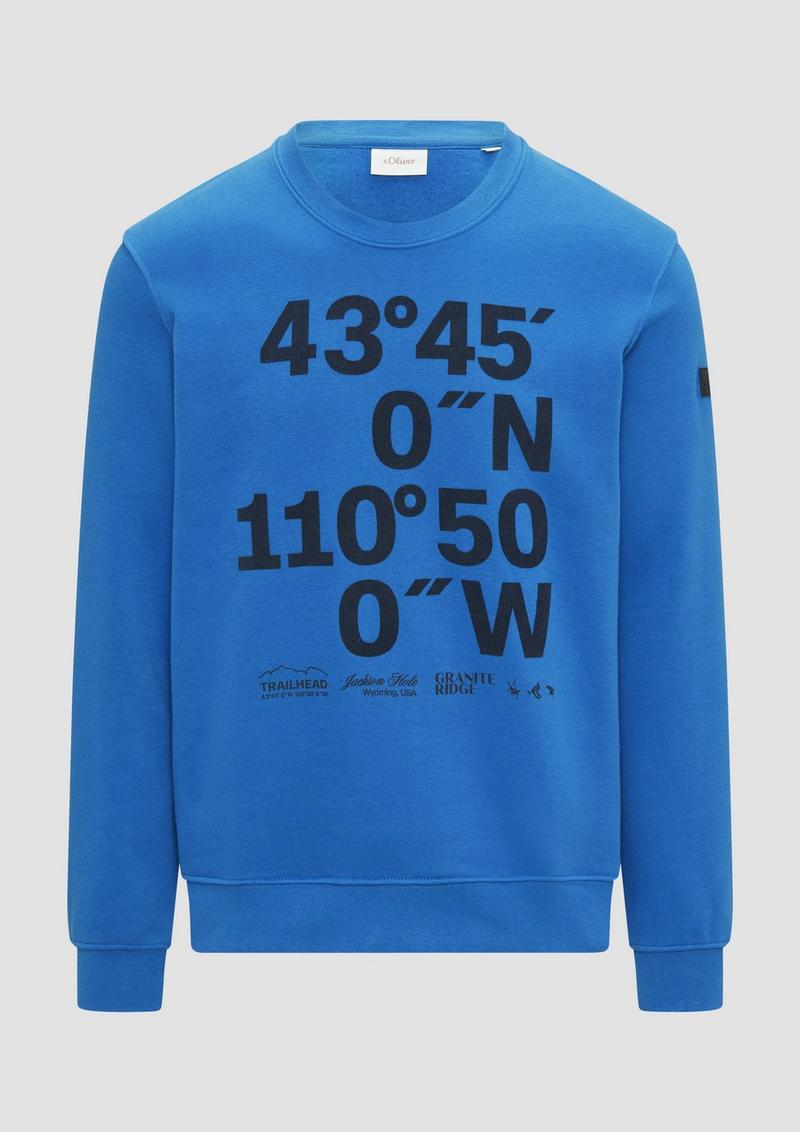 s.Oliver Sweatshirt mit Flock-Print - royalblau