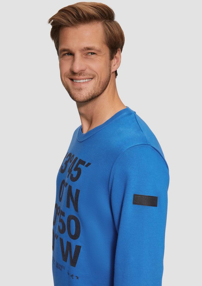 s.Oliver Sweatshirt mit Flock-Print - royalblau