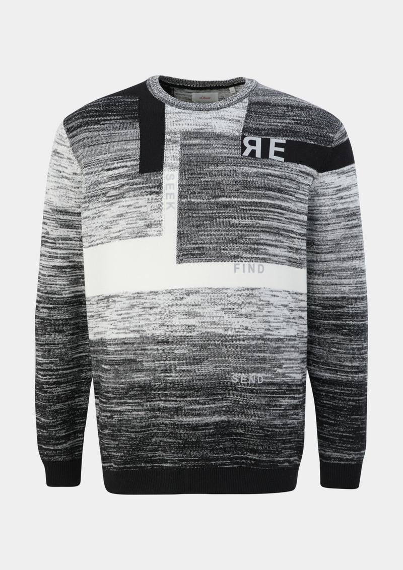 s.Oliver Pullover aus Baumwollstrick - schwarz