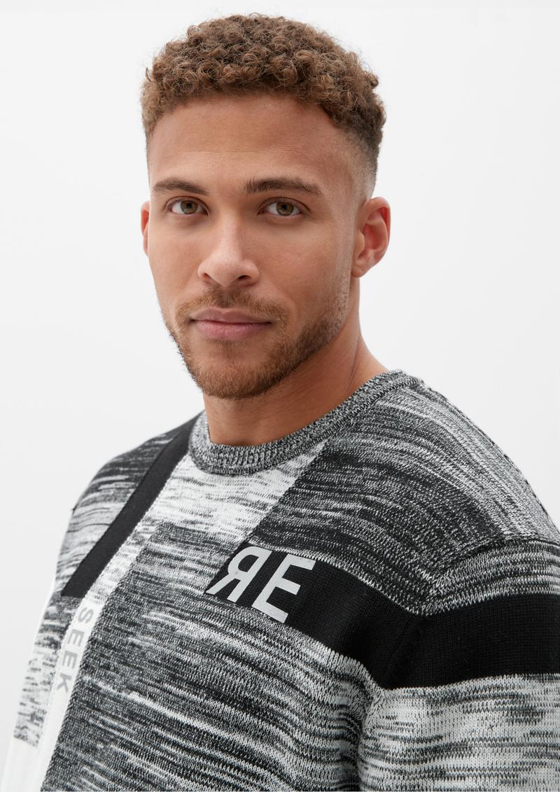 s.Oliver Pullover aus Baumwollstrick - schwarz