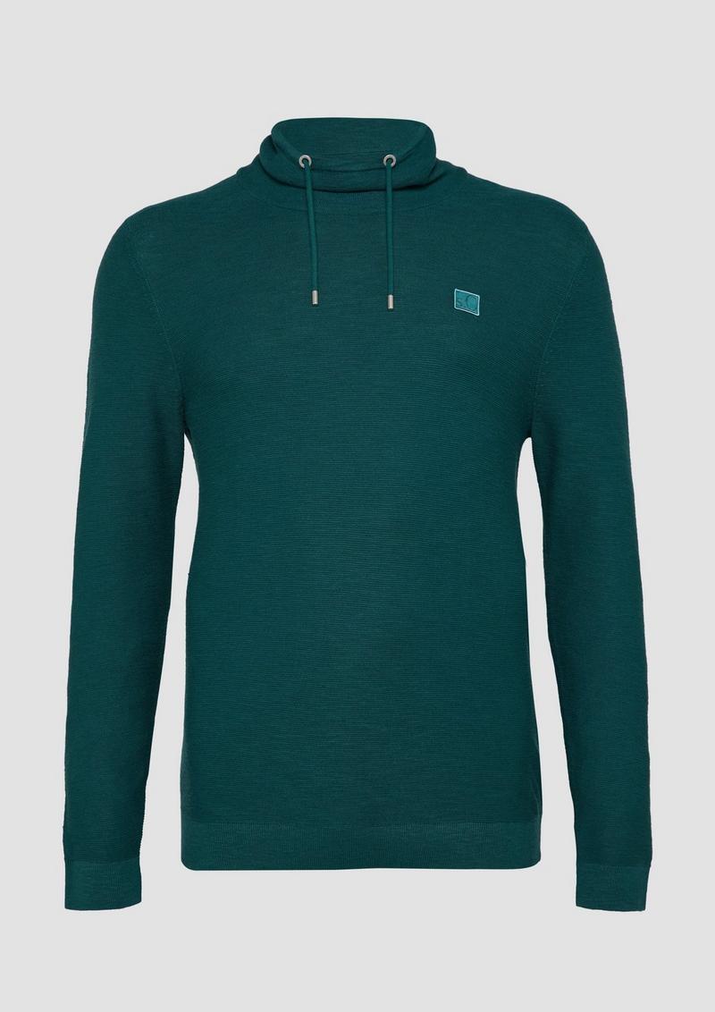 s.Oliver Strickpullover mit Schalkragen - petrol