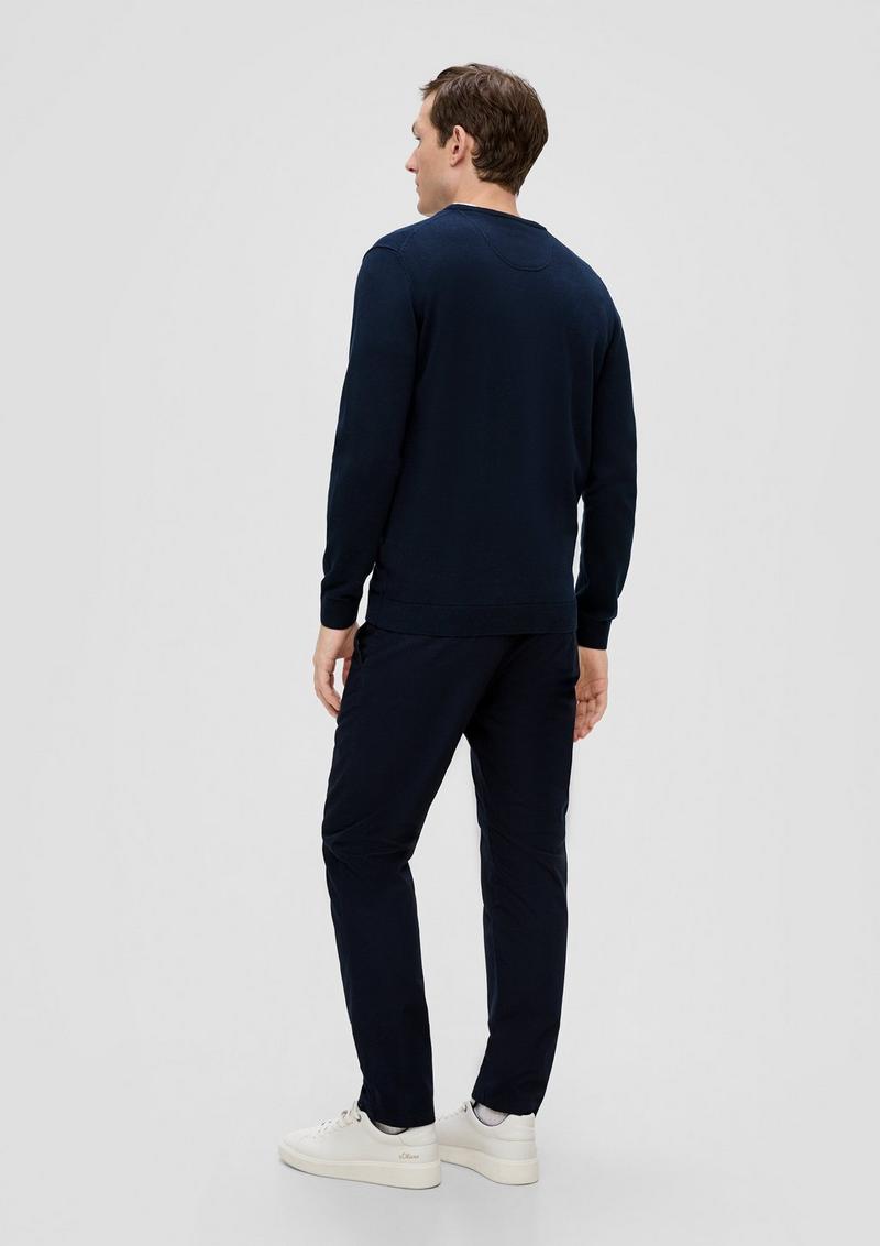 s.Oliver Strickpullover mit Logo-Stickerei - navy