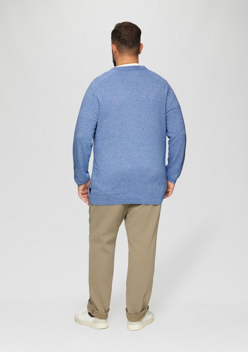 s.Oliver Strickpullover mit Rippbündchen - royalblau