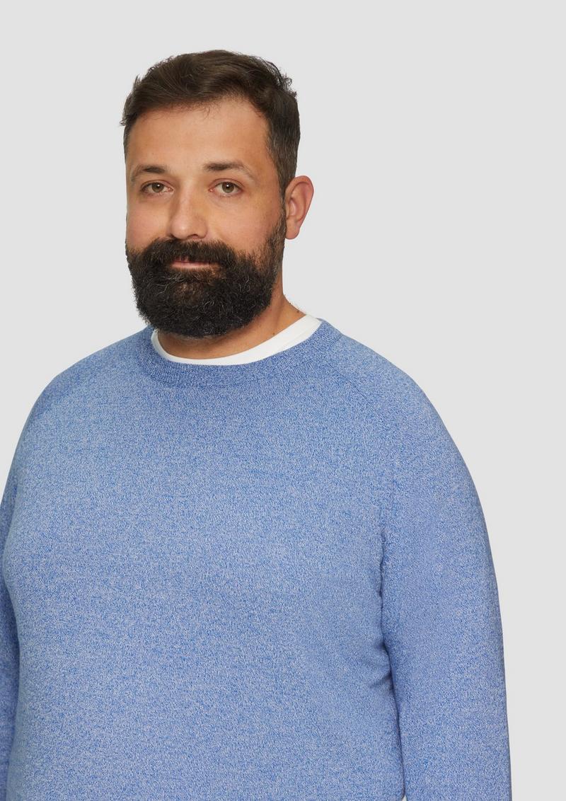 s.Oliver Strickpullover mit Rippbündchen - royalblau