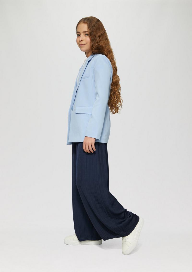 s.Oliver Plissierte Wide-Leg-Hose mit hohem Bund - navy