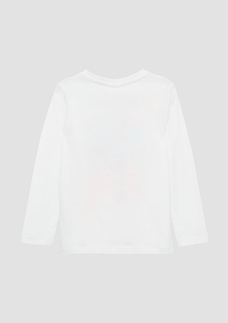 s.Oliver Jersey-Longsleeve mit Frontprint - weiß