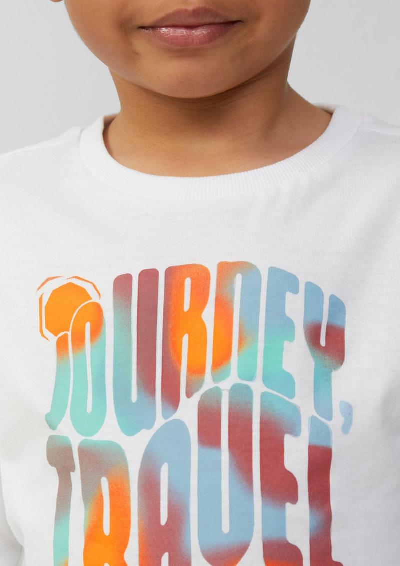 s.Oliver Jersey-Longsleeve mit Frontprint - weiß