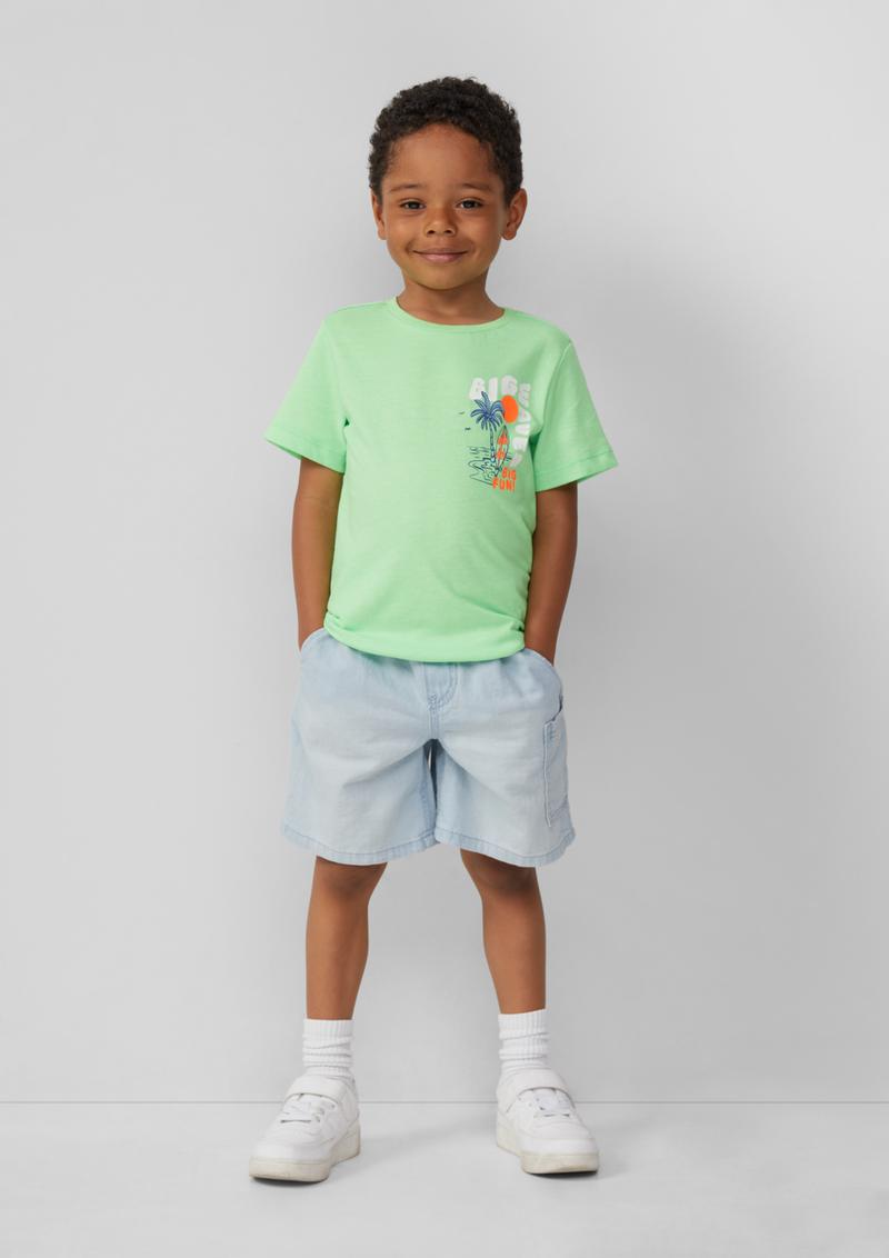 s.Oliver Jersey-T-Shirt mit Frontprint - hellgrün