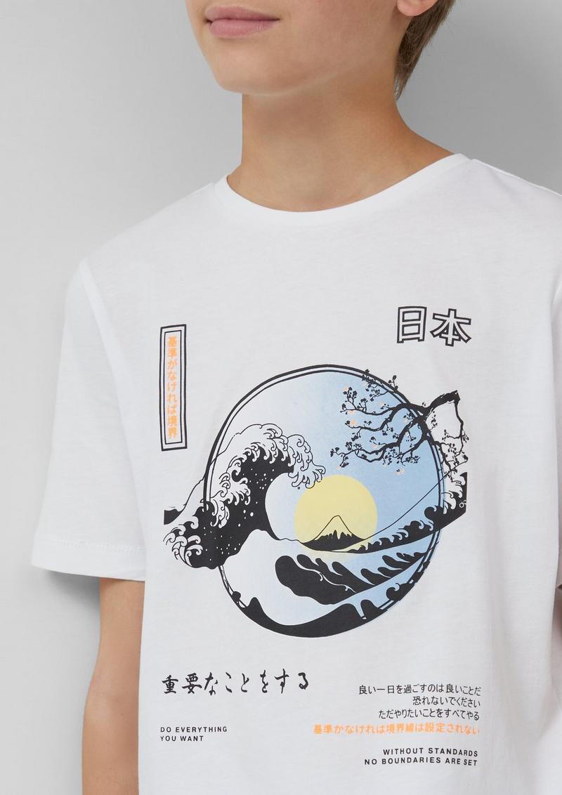 s.Oliver T-Shirt mit Frontprint - weiß