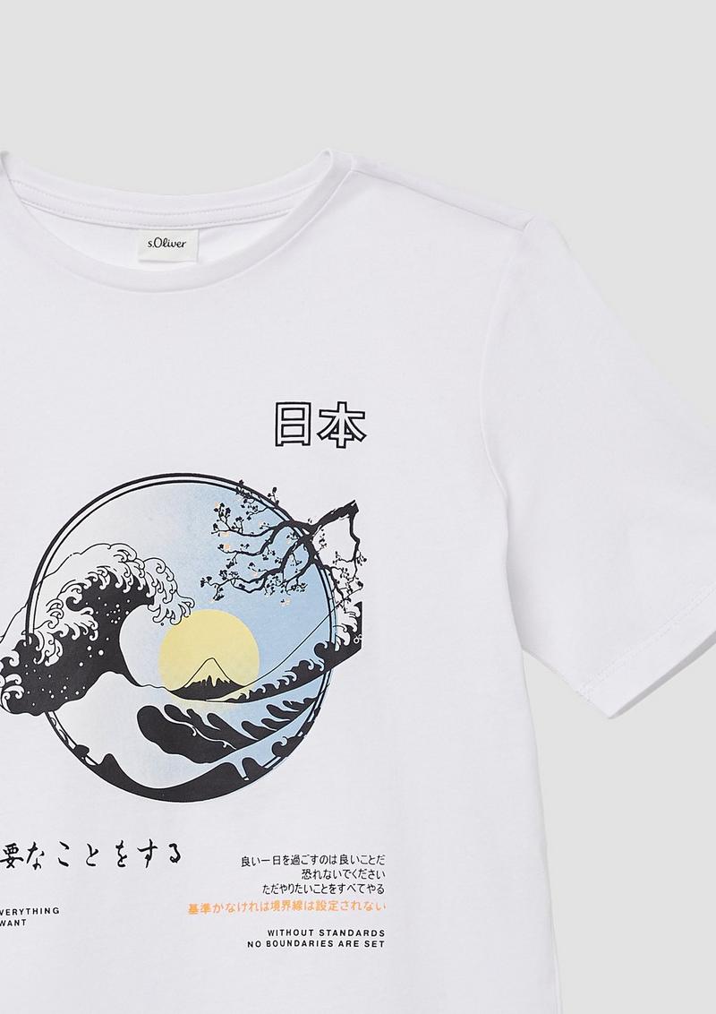 s.Oliver T-Shirt mit Frontprint - weiß