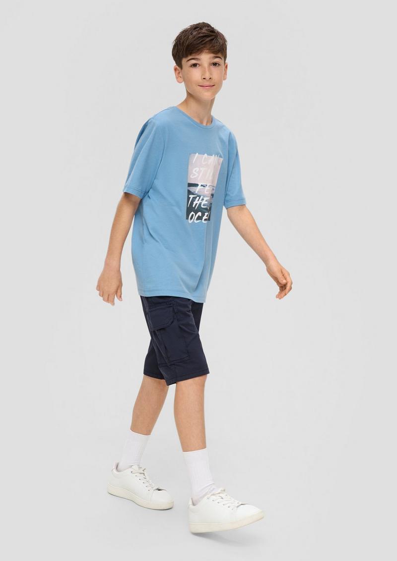 s.Oliver T-Shirt mit Frontprint - hellblau