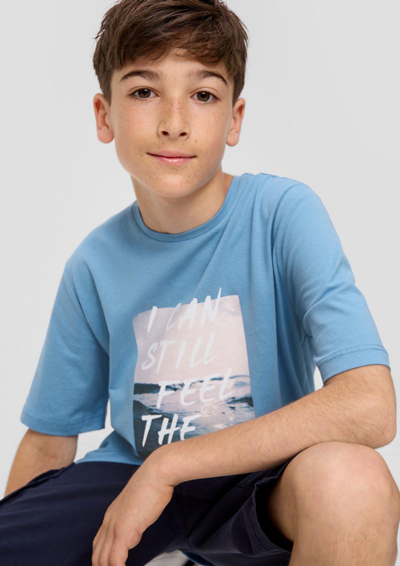 s.Oliver T-Shirt mit Frontprint - hellblau