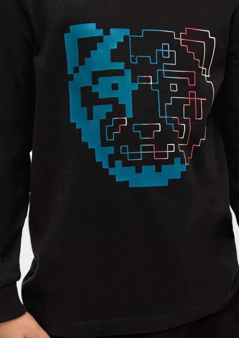 s.Oliver Longsleeve mit Grafikprint - schwarz
