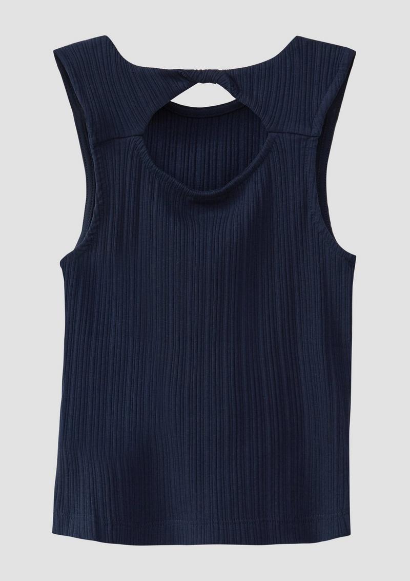 s.Oliver Elastisches Top aus Rippware mit Cut Out - navy